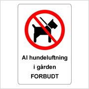 Hundeluftning forbudt 20 x 30 cm